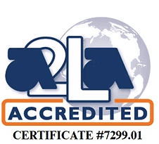 A2LA Accredited Laboratory, Certificate 7299.01